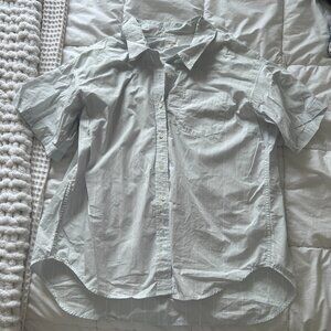 Aritzia Women's Wilfred Free Striped Short Sleeve Button Down Shirt